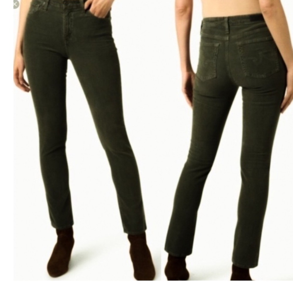 AG Adriano Goldschmied The Stevie‎ Ankle Corduroy Pants Forest Green Women's 26R